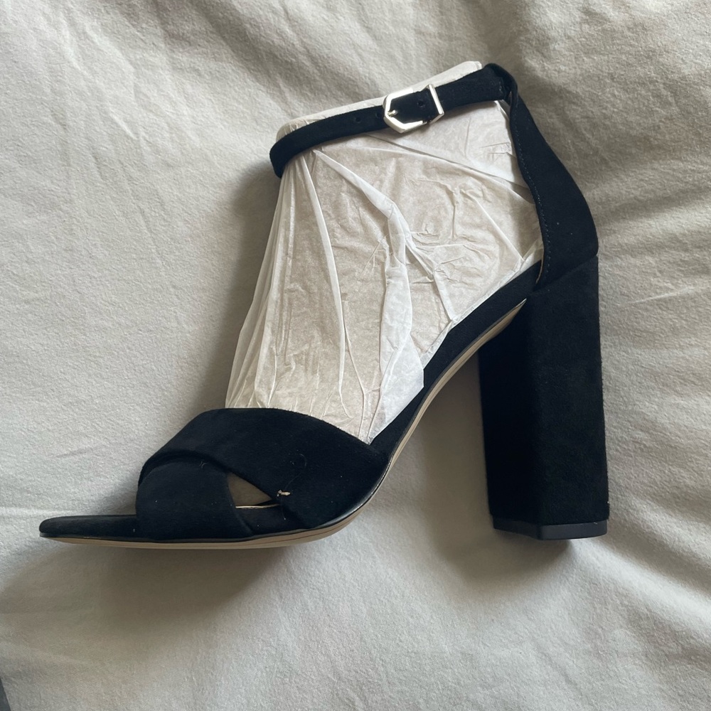 Sam Edelman Black Suede Block Heel Sandals